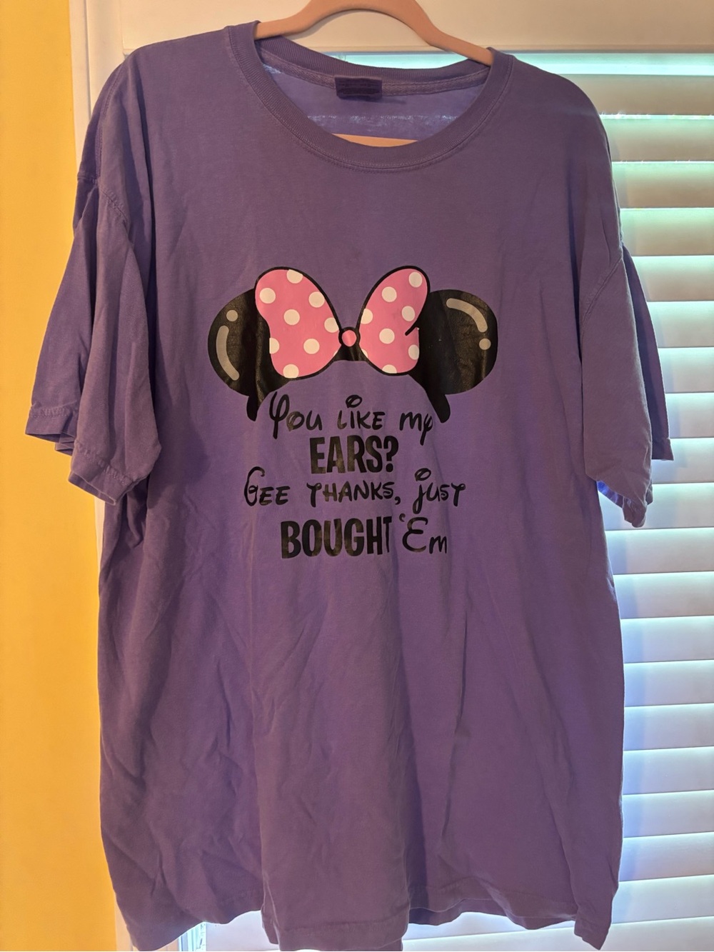 Disney Comfort Colors Purple Minnie Bow Graphic Tee